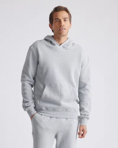 Quince Men's Organic Heavyweight Fleece Hoodie In Heather Grey