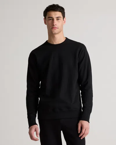 Quince Men's Organic Midweight French Terry Crewneck Sweater In Bold Black