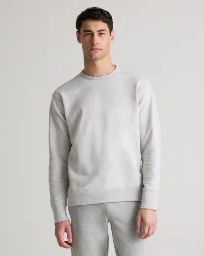 Quince Men's Organic Midweight French Terry Crewneck Sweater In Light Heather Grey