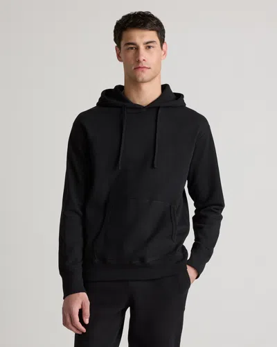 Quince Men's Organic Midweight French Terry Pullover Hoodie In Bold Black