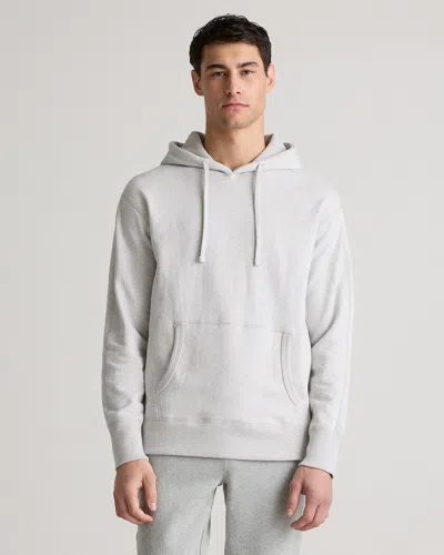 Quince Men's Organic Midweight French Terry Pullover Hoodie In Light Heather Grey