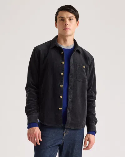 Quince Men's Organic Stretch Corduroy Overshirt In Black