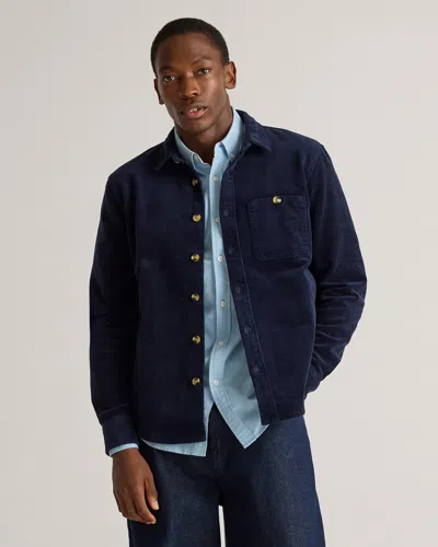 Quince Men's Organic Stretch Corduroy Overshirt In Deep Navy