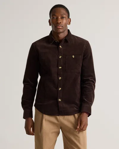 Quince Men's Organic Stretch Corduroy Overshirt In Espresso