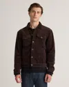 Quince Men's Organic Stretch Corduroy Trucker Jacket In Espresso