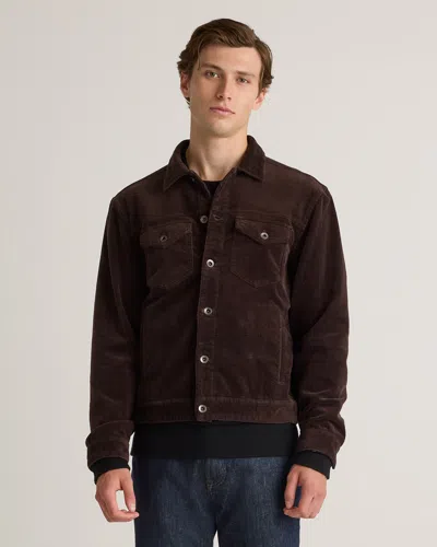 Quince Men's Organic Stretch Corduroy Trucker Jacket In Espresso