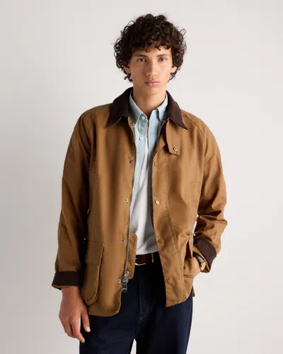 Quince Men's Organic Waxed Cotton Barn Jacket In Brown