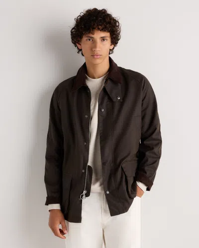 Quince Men's Organic Waxed Cotton Barn Jacket In Brown