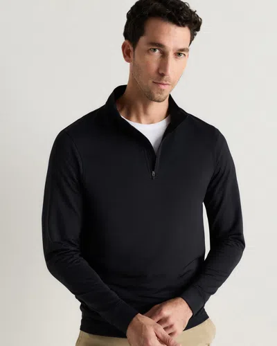 Quince Men's Performance Golf Quarter-zip In Black