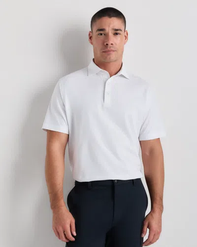 Quince Men's Performance Mesh Golf Polo In White