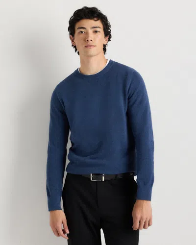 Quince Men's Pique Crewneck Sweater In Blue