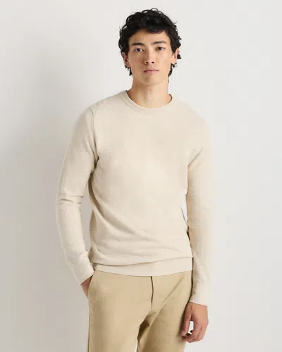 Quince Men's Pique Crewneck Sweater In Brown