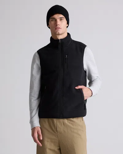 Quince Men's Polar Fleece Full-zip Vest In Bold Black