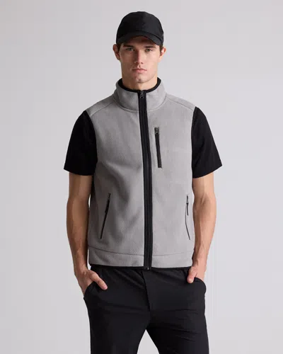 Quince Men's Polar Fleece Full-zip Vest In Gravel