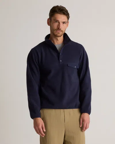 Quince Men's Polar Fleece Snap Pullover In Deep Navy