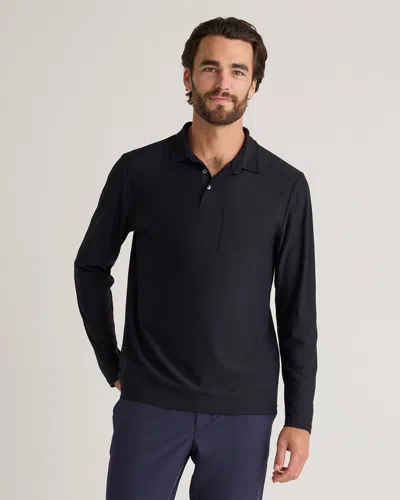 Quince Men's Propique Performance Long Sleeve Polo In Black