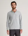 Quince Men's Propique Performance Long Sleeve Polo In Light Grey