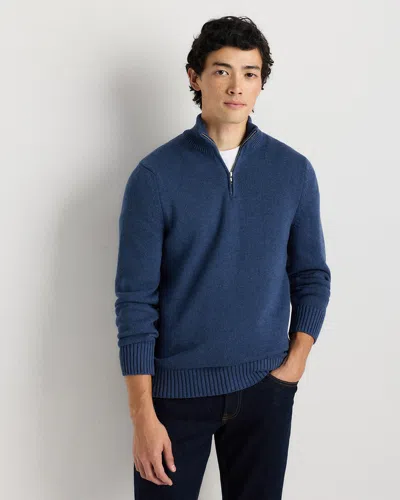 Quince Men's Quarter-zip Sweater In Blue