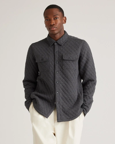 Quince Men's Quilted Cpo Overshirt In Charcoal