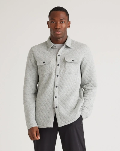 Quince Men's Quilted Cpo Overshirt In Light Heather Grey
