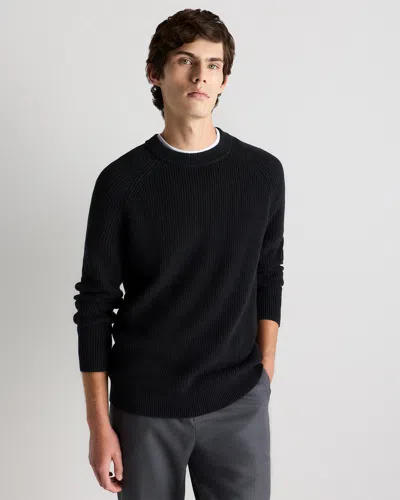 Quince Men's Ribbed Crewneck Sweater In Black