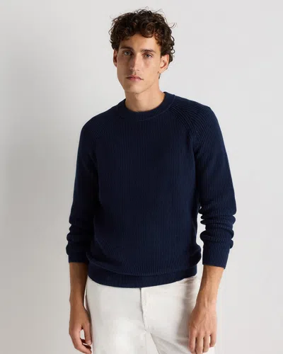 Quince Men's Ribbed Crewneck Sweater In Blue