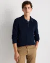 Quince Men's Ribbed Polo Sweater In Blue