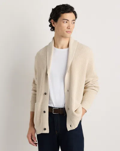 Quince Men's Ribbed Shawl-collar Cardigan Sweater In Animal Print