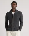 Quince Men's Shawl-collar Cardigan Sweater In Charcoal
