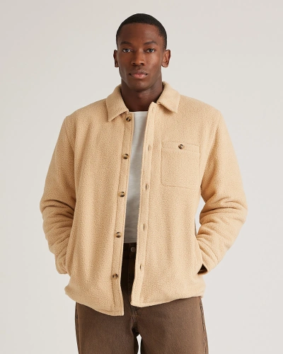 Quince Men's Sherpa Shirt Jacket In Camel