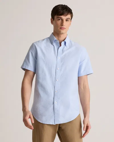 Quince Men's Short Sleeve Oxford Shirt In Blue