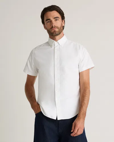Quince Men's Short Sleeve Oxford Shirt In White