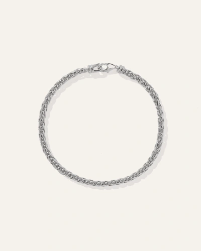 Quince Men's Silver Hook Wheat Chain Bracelet In Gray