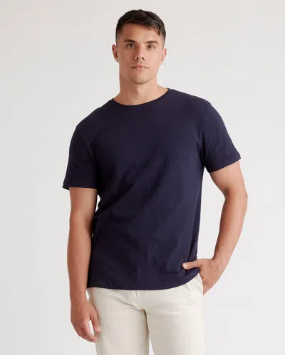 Quince Men's Slub Crewneck T-shirt In Blue
