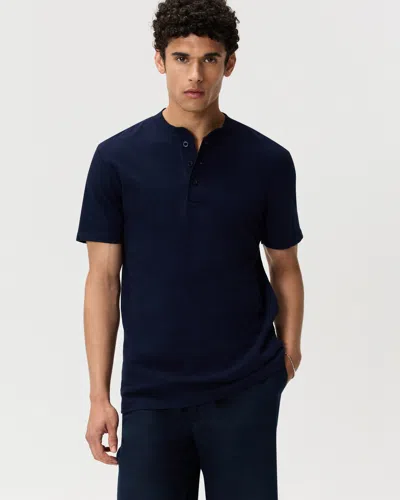 Quince Men's Slub Henley T-shirt In Blue