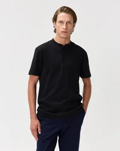 Quince Men's Slub Henley T-shirt In Black