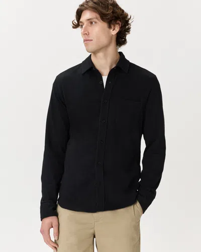 Quince Men's Slub Long Sleeve Button Up Shirt In Black
