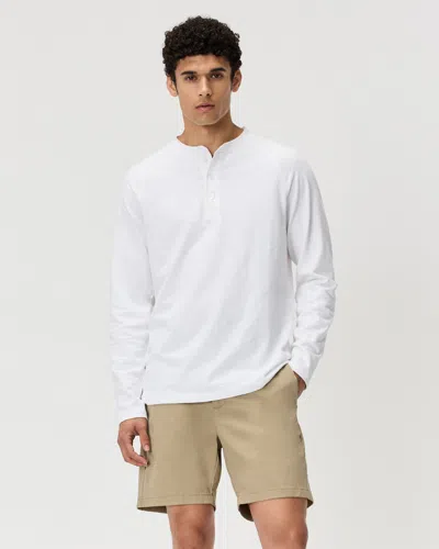 Quince Men's Slub Long Sleeve Henley In White