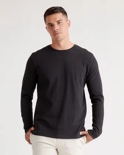 Quince Men's Slub Long Sleeve T-shirt In Black