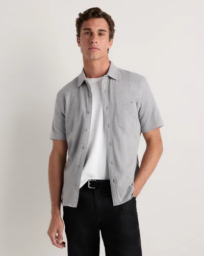 Quince Men's Slub Short Sleeve Button Up Shirt In Gray