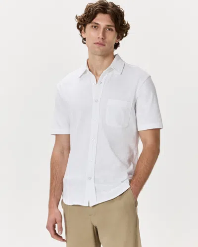 Quince Men's Slub Short Sleeve Button Up Shirt In White