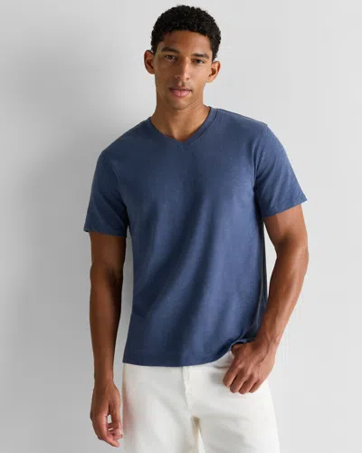 Quince Men's Slub V-neck T-shirt In Blue