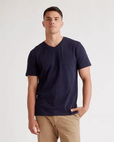 Quince Men's Slub V-neck T-shirt In Navy | ModeSens