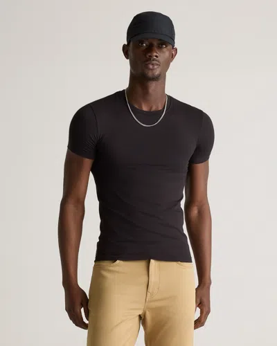 Quince Men's Soft Stretch Crewneck Undershirt In Bold Black