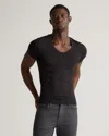 Quince Men's Soft Stretch V-neck Undershirt In Bold Black
