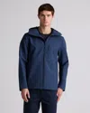Quince Men's Softshell Fleece-lined Full-zip Hooded Jacket In Heather Deep Navy