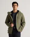 Quince Men's Softshell Fleece-lined Full-zip Hooded Jacket In Heather Olive Oil
