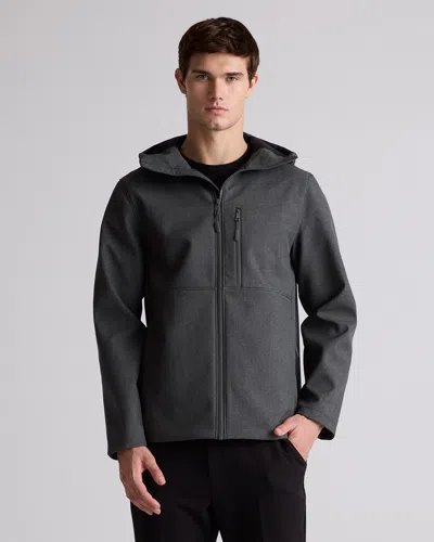 Quince Men's Softshell Fleece-lined Full-zip Hooded Jacket In Heather Shady Charcoal