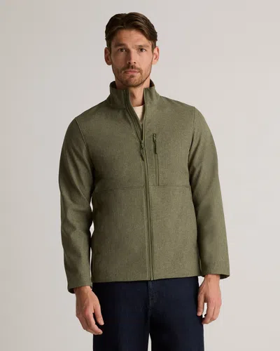 Quince Men's Softshell Fleece-lined Full-zip Jacket In Heather Olive Oil