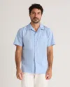 Quince Men's Stretch Poplin Camp Shirt In Light Blue